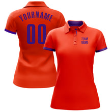 Laden Sie das Bild in den Galerie-Viewer, Custom Orange Purple Performance Golf Polo Shirt