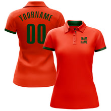 Charger l'image dans la galerie, Custom Orange Green Performance Golf Polo Shirt