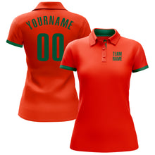 Laden Sie das Bild in den Galerie-Viewer, Custom Orange Kelly Green Performance Golf Polo Shirt