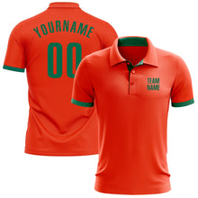 Laden Sie das Bild in den Galerie-Viewer, Custom Orange Kelly Green Performance Golf Polo Shirt