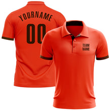 Laden Sie das Bild in den Galerie-Viewer, Custom Orange Brown Performance Golf Polo Shirt