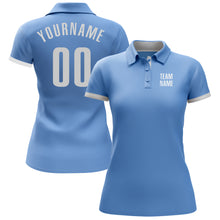 Charger l'image dans la galerie, Custom Light Blue White Performance Golf Polo Shirt