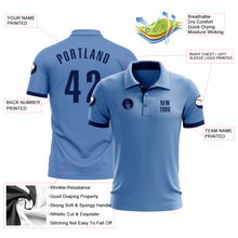 Load image into Gallery viewer, Custom Light Blue Navy Performance Golf Polo Shirt