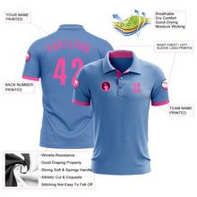 Load image into Gallery viewer, Custom Light Blue Pink Performance Golf Polo Shirt
