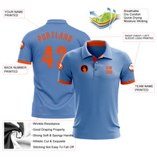 Load image into Gallery viewer, Custom Light Blue Orange Performance Golf Polo Shirt
