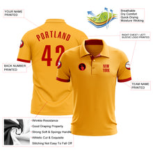 Charger l'image dans la galerie, Custom Gold Red Performance Golf Polo Shirt