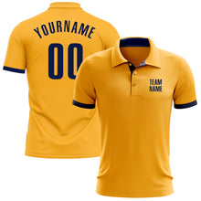 Charger l'image dans la galerie, Custom Gold Navy Performance Golf Polo Shirt
