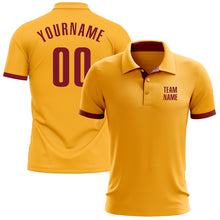 Charger l'image dans la galerie, Custom Gold Crimson Performance Golf Polo Shirt