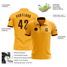 Laden Sie das Bild in den Galerie-Viewer, Custom Gold Brown Performance Golf Polo Shirt