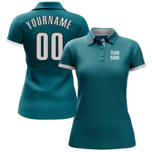 Загрузить изображение в средство просмотра галереи, Custom Teal White-Black Performance Golf Polo Shirt