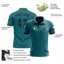 Загрузить изображение в средство просмотра галереи, Custom Teal Black Performance Golf Polo Shirt