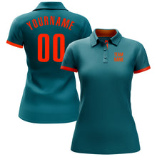 Загрузить изображение в средство просмотра галереи, Custom Teal Orange Performance Golf Polo Shirt