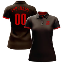 Load image into Gallery viewer, Custom Brown Red Performance Golf Polo Shirt