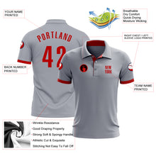 Load image into Gallery viewer, Custom Gray Red Performance Golf Polo Shirt