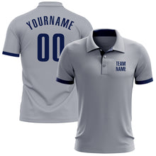 Загрузить изображение в средство просмотра галереи, Custom Gray Navy Performance Golf Polo Shirt