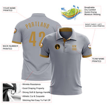 Загрузить изображение в средство просмотра галереи, Custom Gray Old Gold Performance Golf Polo Shirt