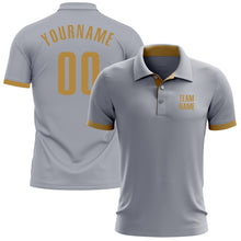 Загрузить изображение в средство просмотра галереи, Custom Gray Old Gold Performance Golf Polo Shirt