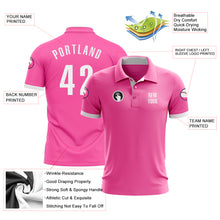 Загрузить изображение в средство просмотра галереи, Custom Pink White Performance Golf Polo Shirt