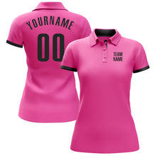 Загрузить изображение в средство просмотра галереи, Custom Pink Black Performance Golf Polo Shirt