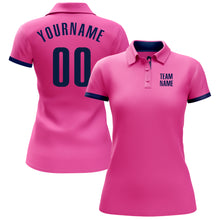 Загрузить изображение в средство просмотра галереи, Custom Pink Navy Performance Golf Polo Shirt