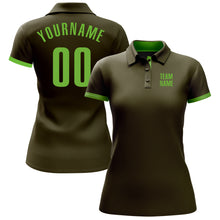 Загрузить изображение в средство просмотра галереи, Custom Olive Neon Green Performance Salute To Service Golf Polo Shirt