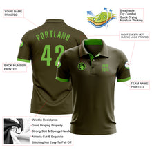 Загрузить изображение в средство просмотра галереи, Custom Olive Neon Green Performance Salute To Service Golf Polo Shirt