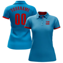 Charger l'image dans la galerie, Custom Panther Blue Red Performance Golf Polo Shirt