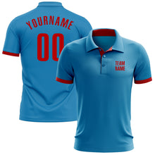 Charger l'image dans la galerie, Custom Panther Blue Red Performance Golf Polo Shirt