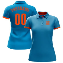 Laden Sie das Bild in den Galerie-Viewer, Custom Panther Blue Orange Performance Golf Polo Shirt