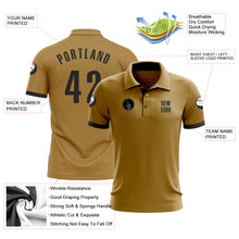 Charger l'image dans la galerie, Custom Old Gold Black Performance Golf Polo Shirt