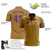 Load image into Gallery viewer, Custom Old Gold Purple Performance Golf Polo Shirt
