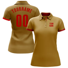 Load image into Gallery viewer, Custom Old Gold Red Performance Golf Polo Shirt