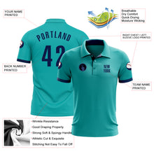 Загрузить изображение в средство просмотра галереи, Custom Aqua Navy Performance Golf Polo Shirt