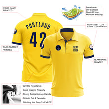 Load image into Gallery viewer, Custom Yellow Navy Performance Golf Polo Shirt