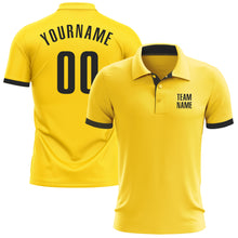 Load image into Gallery viewer, Custom Yellow Black Performance Golf Polo Shirt