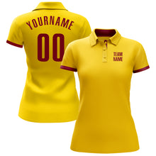 Load image into Gallery viewer, Custom Yellow Crimson Performance Golf Polo Shirt