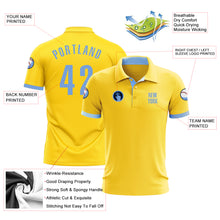 Load image into Gallery viewer, Custom Yellow Light Blue Performance Golf Polo Shirt
