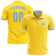 Load image into Gallery viewer, Custom Yellow Light Blue Performance Golf Polo Shirt