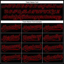 Laden Sie das Bild in den Galerie-Viewer, Custom Black Red Performance Vapor Golf Polo Shirt