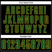 Load image into Gallery viewer, Custom Black Green-Yellow Performance Vapor Golf Polo Shirt