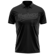Загрузить изображение в средство просмотра галереи, Custom Black Black-Steel Gray Performance Vapor Golf Polo Shirt