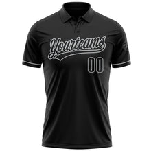Load image into Gallery viewer, Custom Black Black-Gray Performance Vapor Golf Polo Shirt