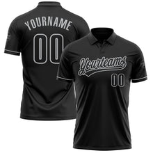 Load image into Gallery viewer, Custom Black Black-Gray Performance Vapor Golf Polo Shirt