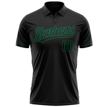 Загрузить изображение в средство просмотра галереи, Custom Black Black-Kelly Green Performance Vapor Golf Polo Shirt
