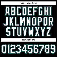 Load image into Gallery viewer, Custom Black White-Teal Performance Vapor Golf Polo Shirt