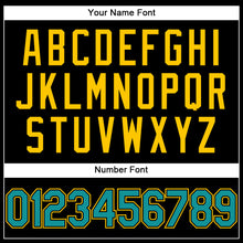 Load image into Gallery viewer, Custom Black Teal-Yellow Performance Vapor Golf Polo Shirt