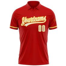 Load image into Gallery viewer, Custom Red White-Yellow Performance Vapor Golf Polo Shirt
