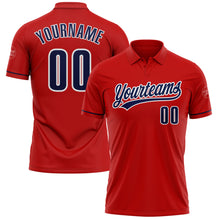 Загрузить изображение в средство просмотра галереи, Custom Red Navy-White Performance Vapor Golf Polo Shirt