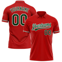 Загрузить изображение в средство просмотра галереи, Custom Red Green-White Performance Vapor Golf Polo Shirt