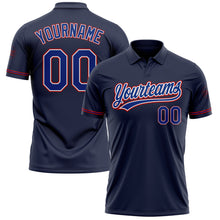 Charger l'image dans la galerie, Custom Navy Royal-Red Performance Vapor Golf Polo Shirt